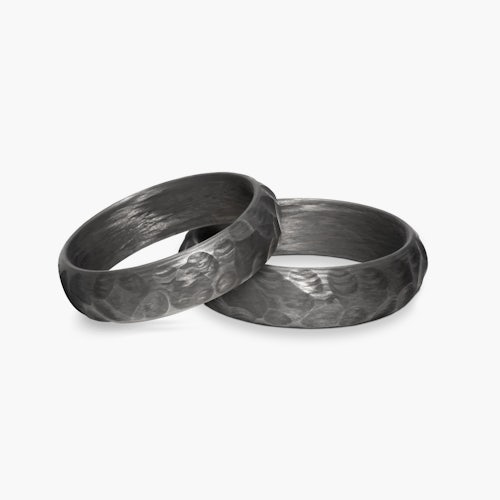 Obrączki ślubne: carbon, półokrągłe, 6 mm